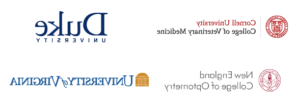 Logos of Biology graduate school locations: Cornell University School of Veterinary Medicine, Duke University Graduate Program in Physical Therapy, New England College of Optometry, University of Virginia Graduate Program in Physical Therapy, Temple University Dental School