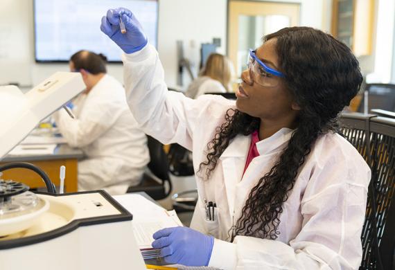 Image of student working in laboratory.